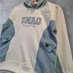 هودی سفید با تیکه دوزی لی/جین سایز 40 تا 65 - تصویر 5