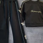 ست آستین پاپیون بلوز و شلوار بگ دورس دو نخ سه رنگ سایز 45 تا 65 - تصویر 5