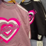 ست دخترانه قلب بلوز و شلوار دورس دو نخ سایز 45 تا 65 - تصویر 5