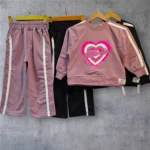 ست دخترانه قلب بلوز و شلوار دورس دو نخ سایز 45 تا 65 - تصویر 6