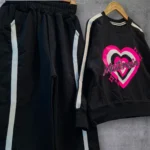 ست دخترانه قلب بلوز و شلوار دورس دو نخ سایز 45 تا 65 - تصویر 8