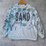 بلوزطرح Band دورس پنبه سفید/آبی آسمانی/آبی تیره 55/60/65 - تصویر 2