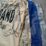 بلوزطرح Band دورس پنبه سفید/آبی آسمانی/آبی تیره 55/60/65 - تصویر 5