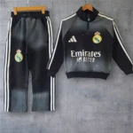 ست نیم زیپ رئال مادرید مشکی دورس دونخ پنبه سایز 55 تا 70