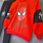 ست بلوز شلوار طرح مرد عنکبوتی پنبه دورس سایز ۴۰ تا ۵۵ - تصویر 2