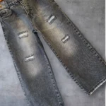 شلوار طوسی ذغالی جین پنبه بگ سایز 75 تا 100 کد 2158 - تصویر 2