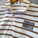 بلوز رینگر نیم زیپ سفید/شکلاتی 1 تا 4 سال - تصویر 2