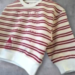 دورس رینگر نقلی طرح خانه راه راه آبی/زرشکی 6 ماه تا 3 سال - تصویر 5