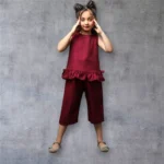 ست حلقه ای کراپ و شورتک پارچه جولیتا 2 تا 6 سال - تصویر 2
