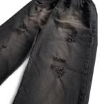 شلوار جین پنبه بگ ذغالی تینت صورتی کد 2247 سایز 80 تا 100 - تصویر 2