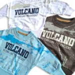بلوز دورس پنبه یک رو نقلی آبی/طوسی/سفید Volcano سایز 6 ماه تا 3 سال - تصویر 2